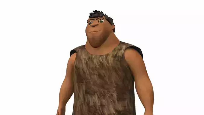 Grug Crood - male cartoon character of the Croods 3D model