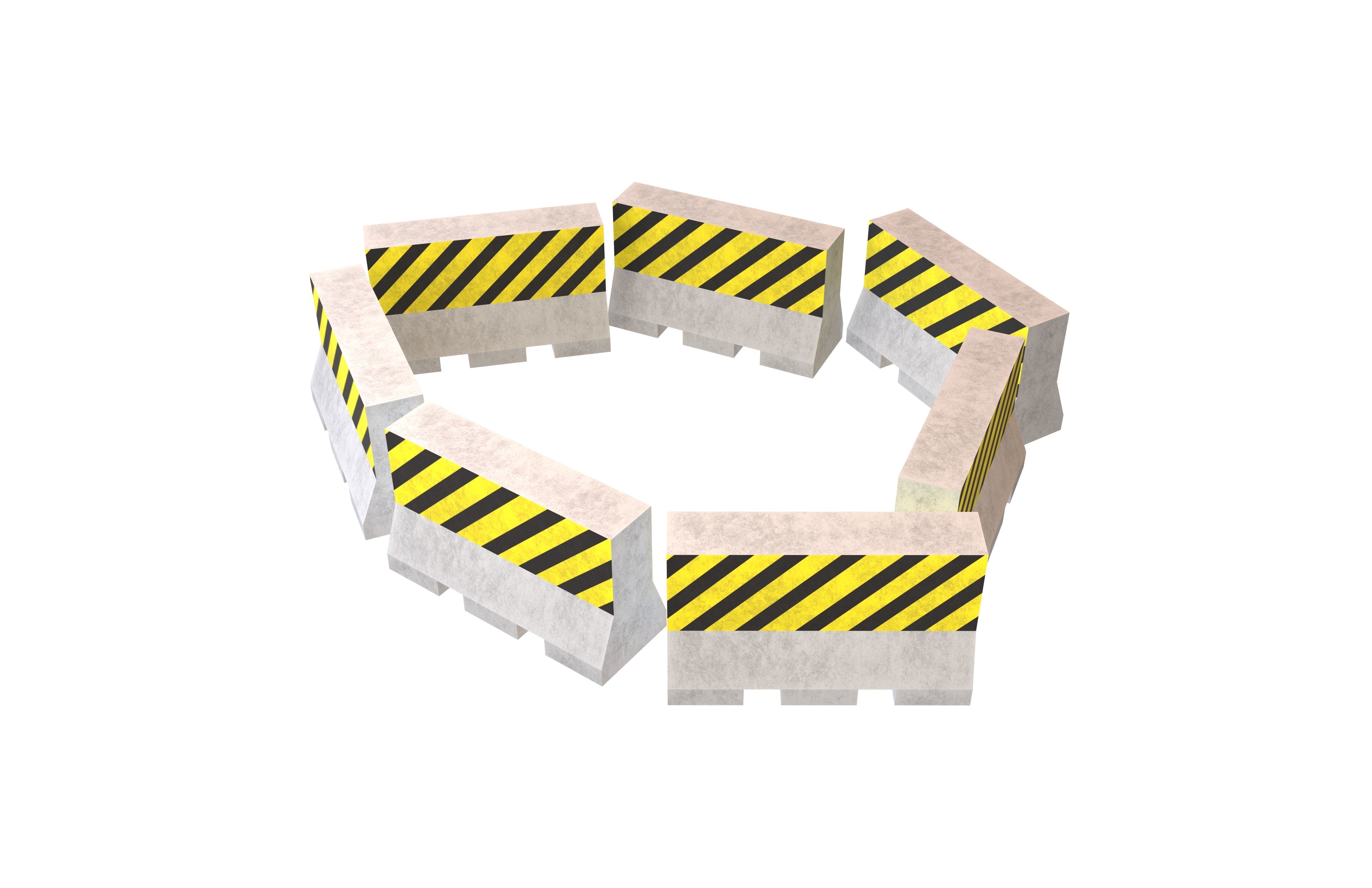 Road Barriers v4 010 Low-poly 3D model_2
