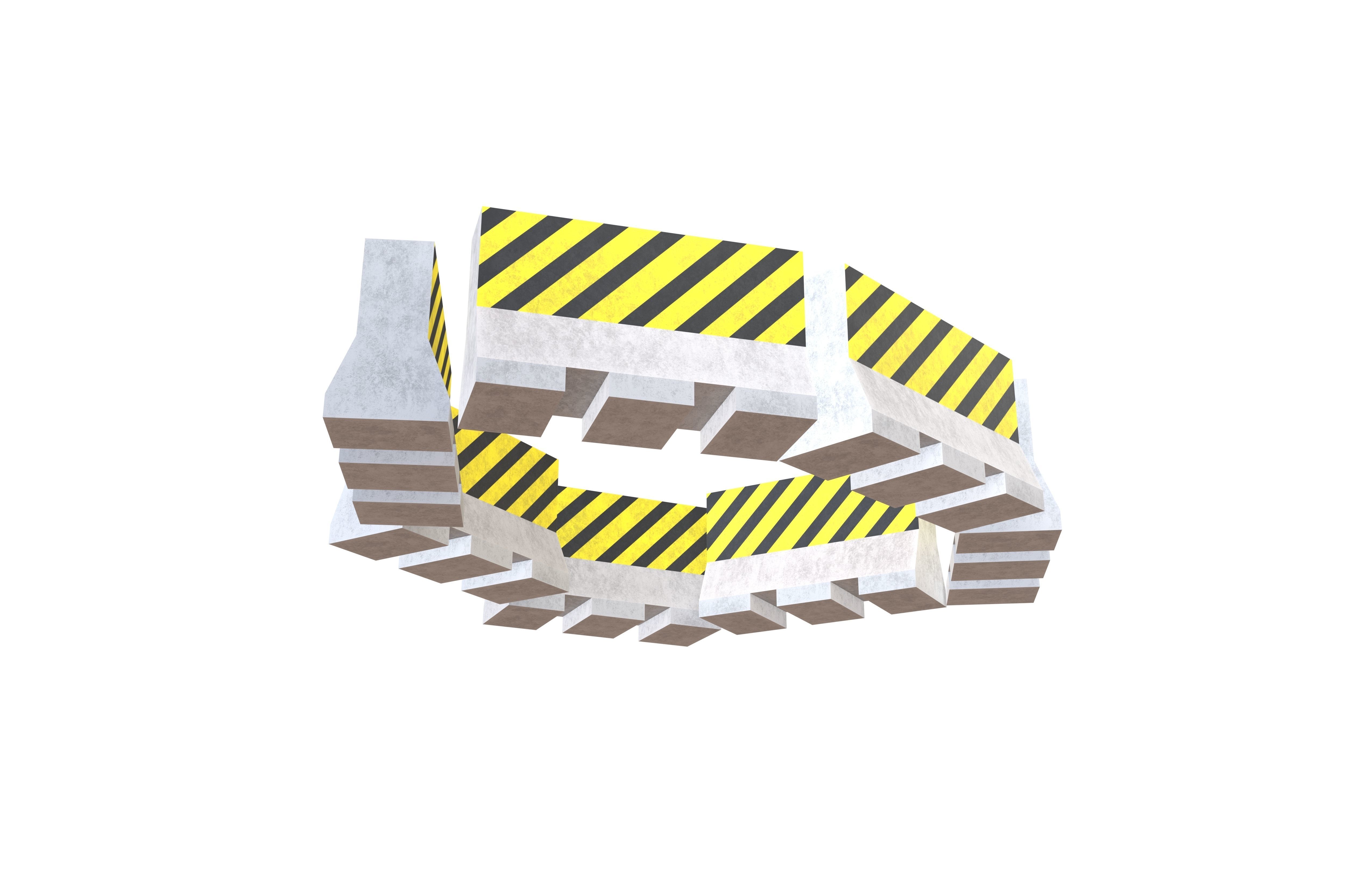 Road Barriers v4 010 Low-poly 3D model_3