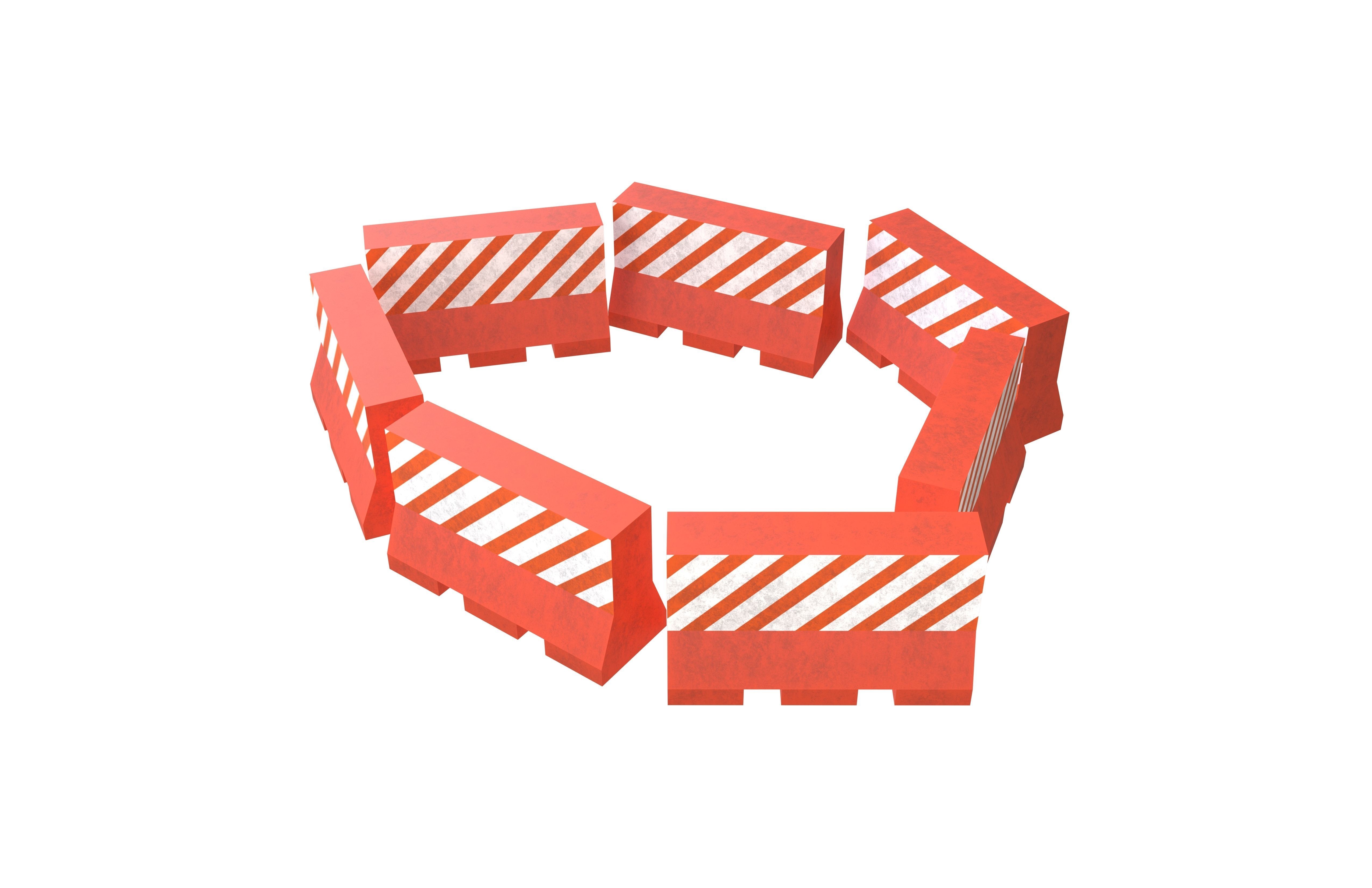 Road Barriers v4 011 Low-poly 3D model_2