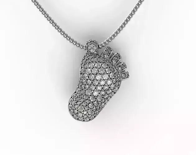 Infant Feet Baby Foot Pendant 3D print model