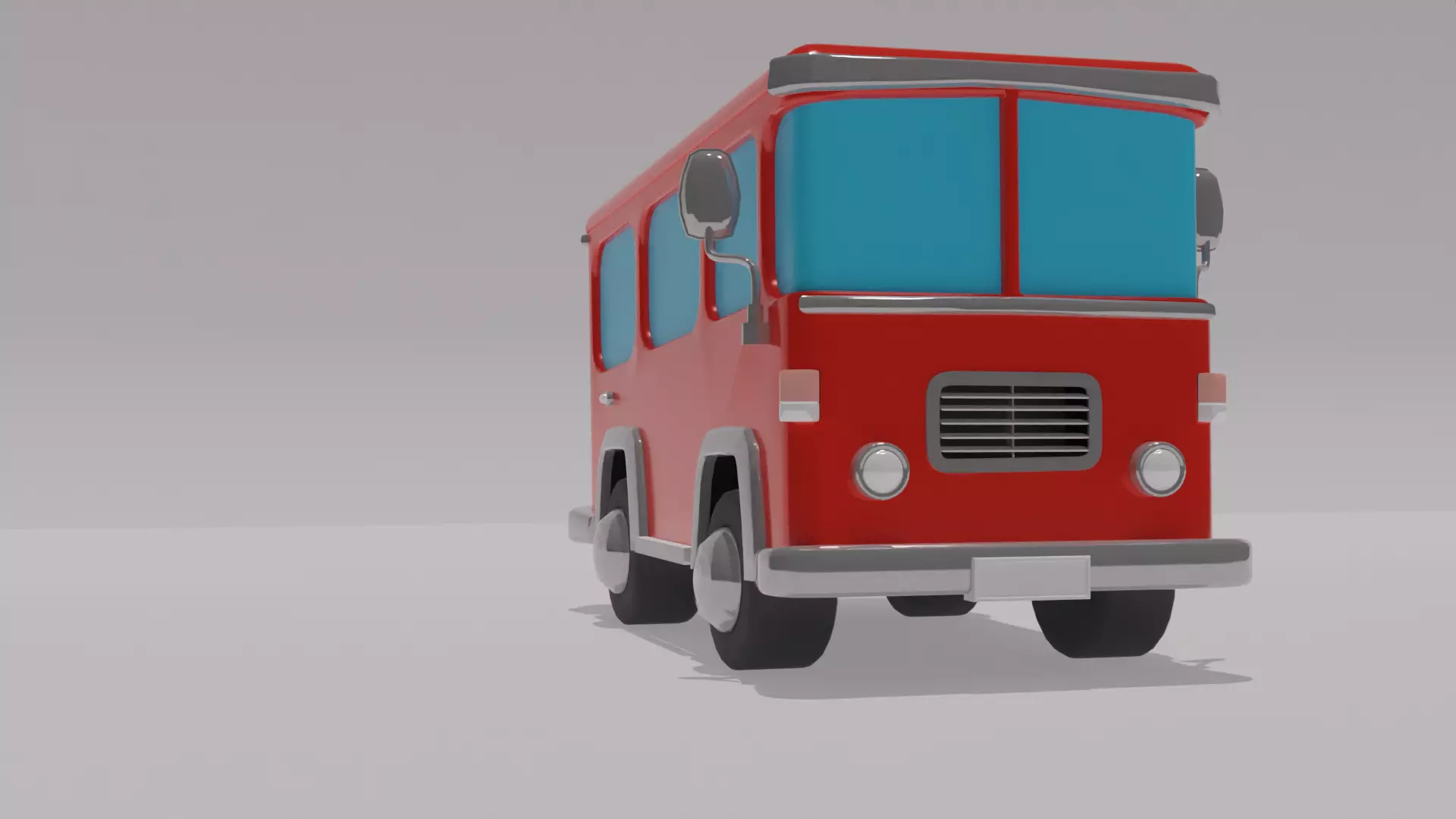 Cartoon bus - prod ready Low-poly 3D model_0