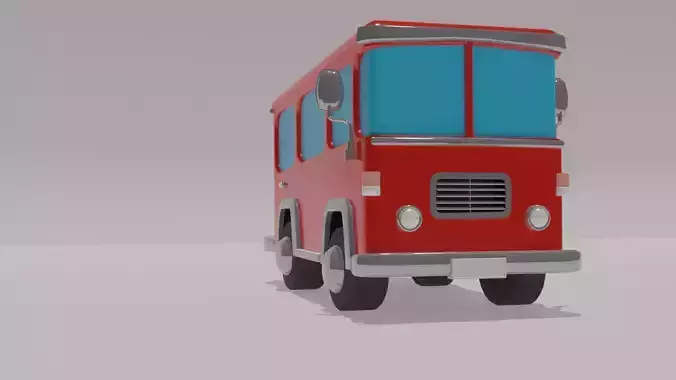 Cartoon bus - prod ready Low-poly 3D model