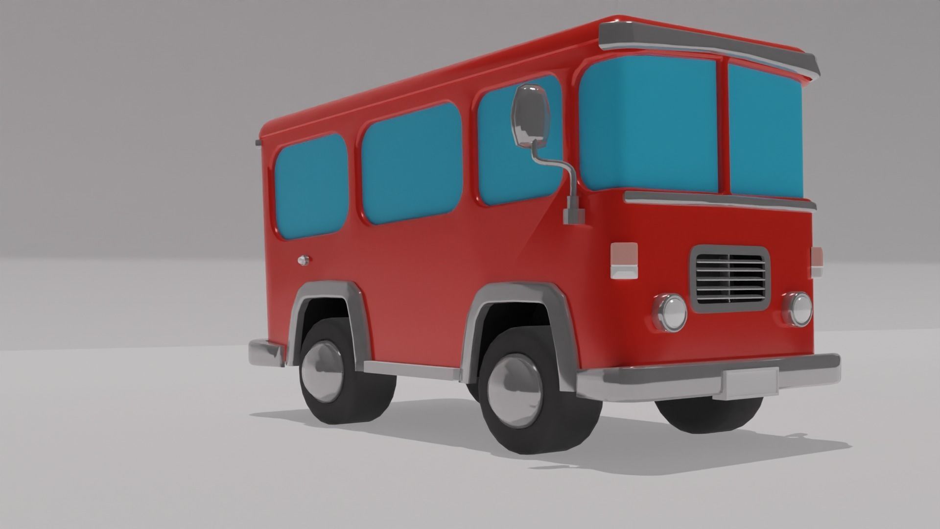 Cartoon bus - prod ready Low-poly 3D model_2