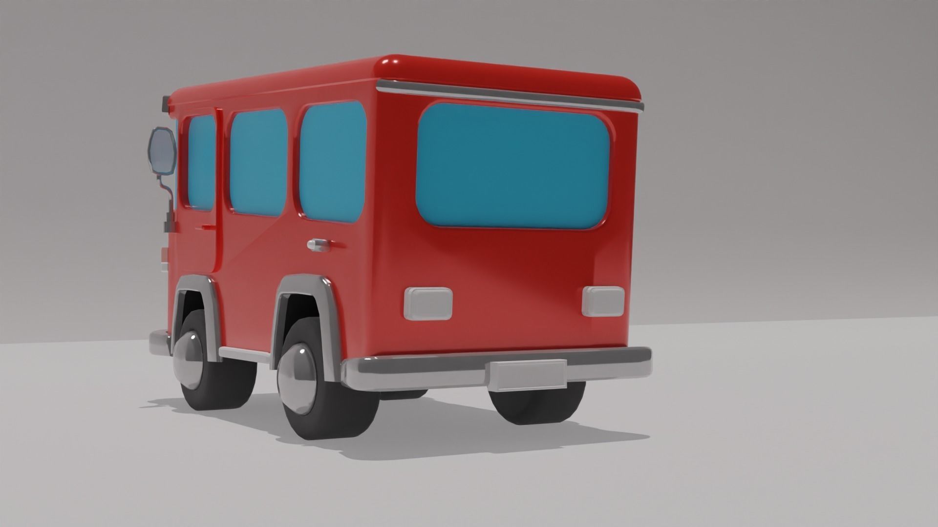 Cartoon bus - prod ready Low-poly 3D model_5