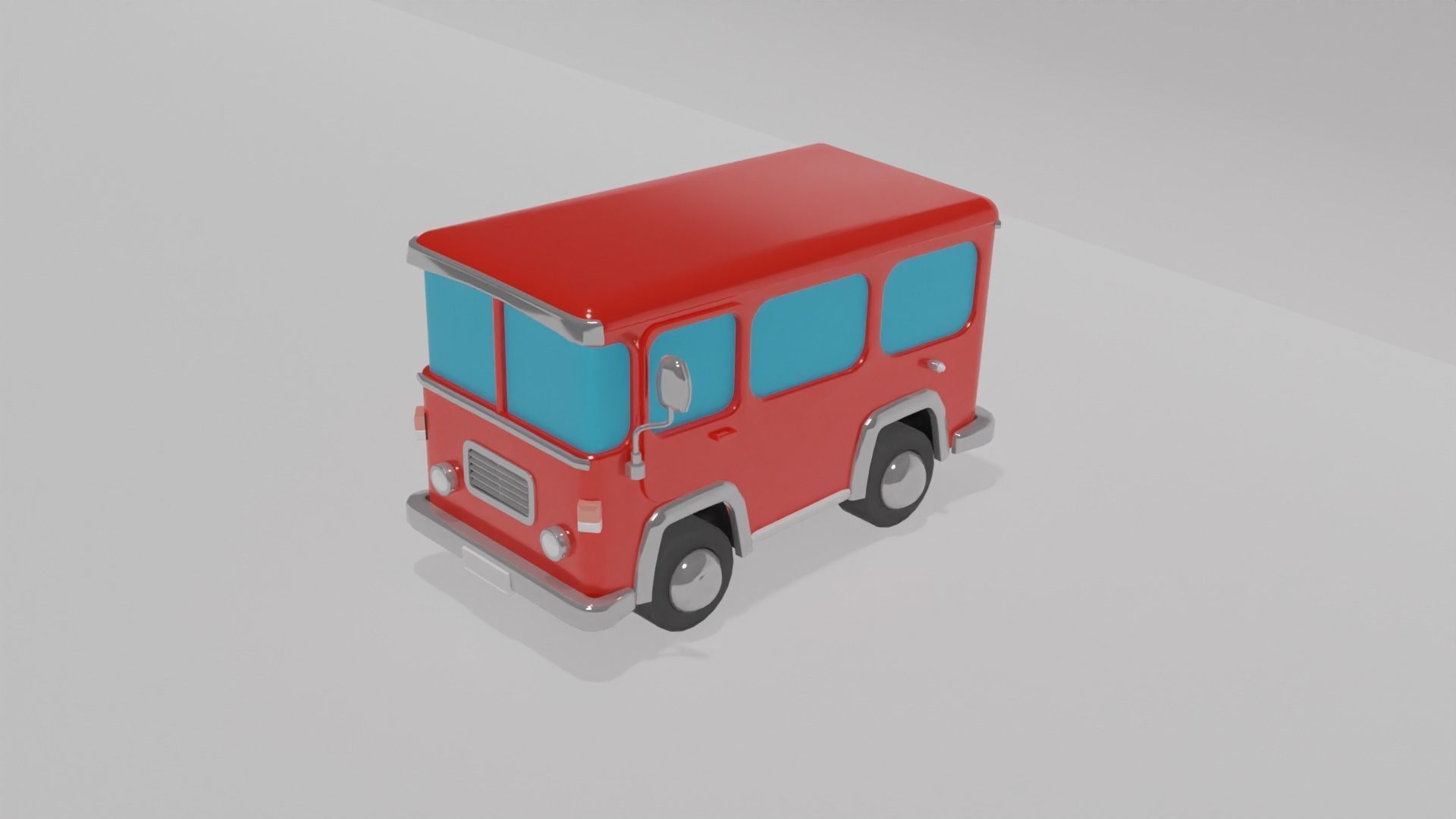 Cartoon bus - prod ready Low-poly 3D model_3