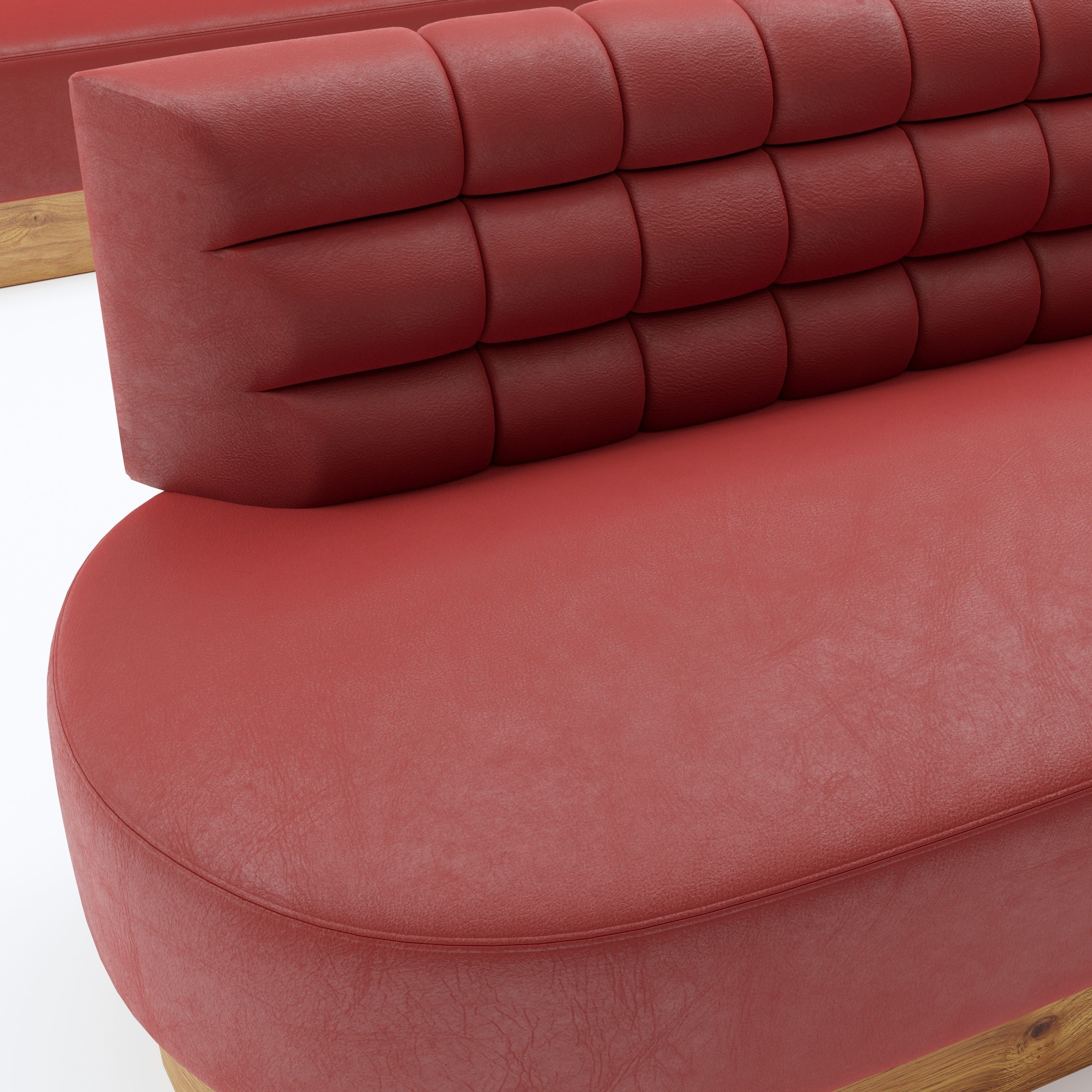 Banquette Seating with different sizes and curves 3D model_14