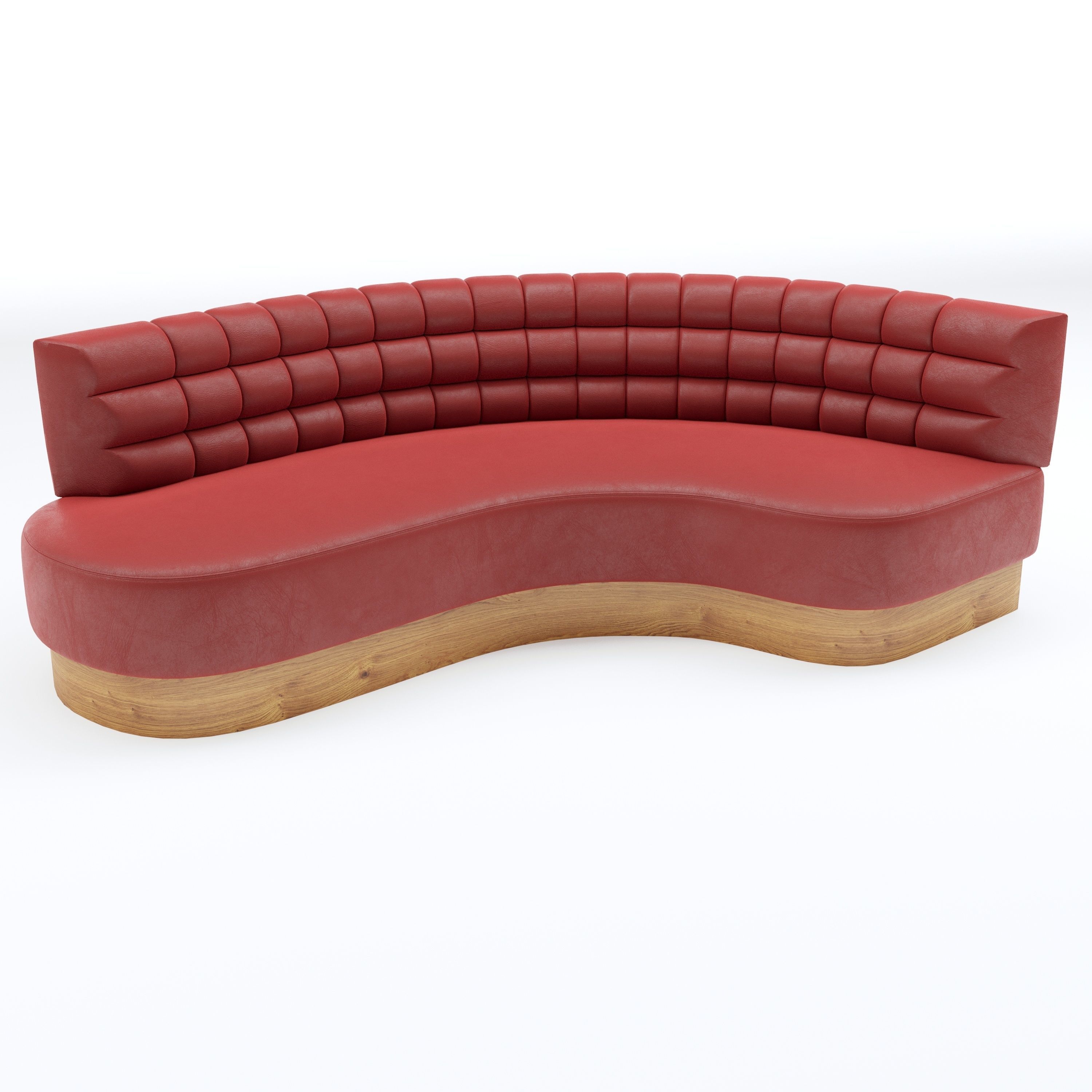 Banquette Seating with different sizes and curves 3D model_8