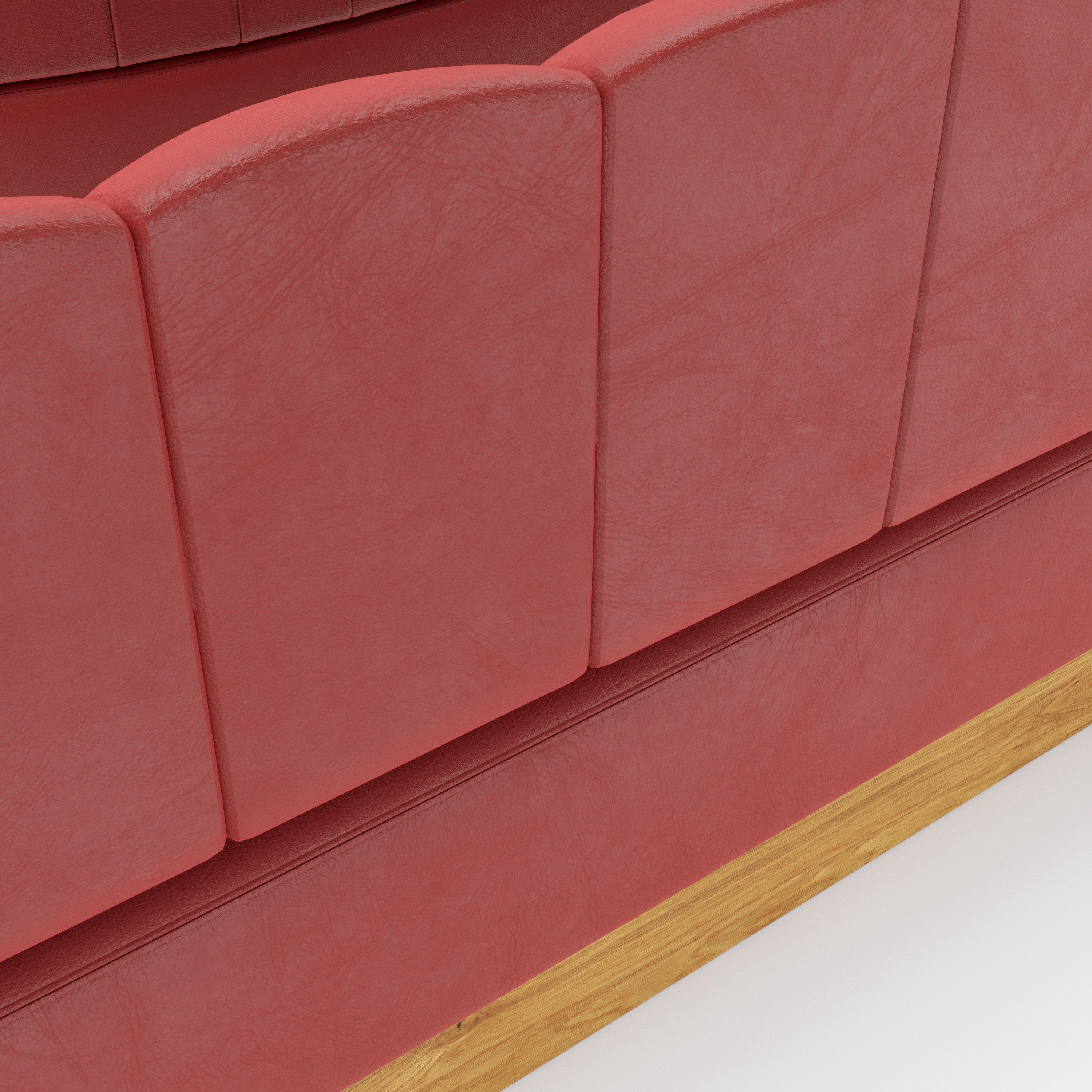 Banquette Seating with different sizes and curves 3D model_15