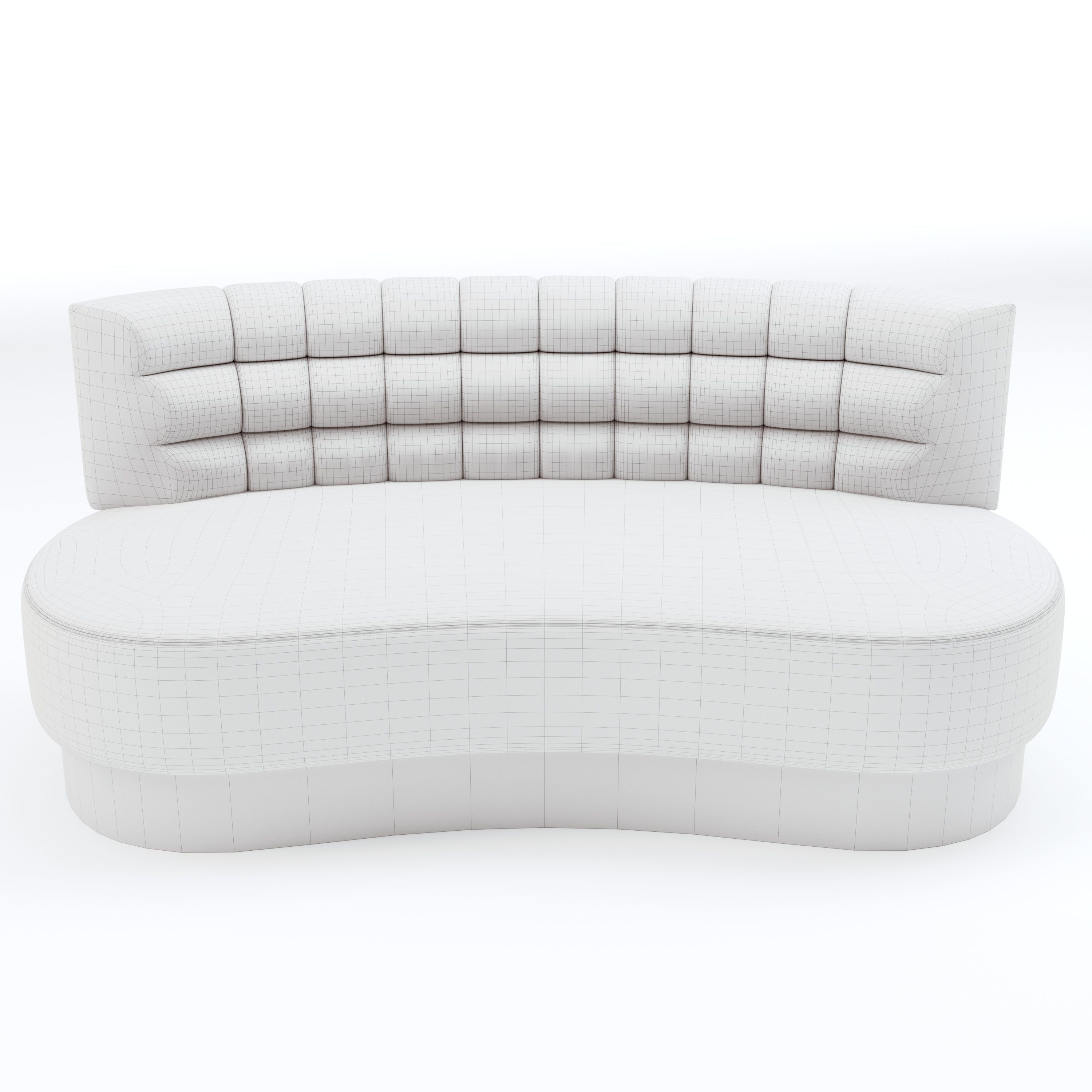 Banquette Seating with different sizes and curves 3D model_11