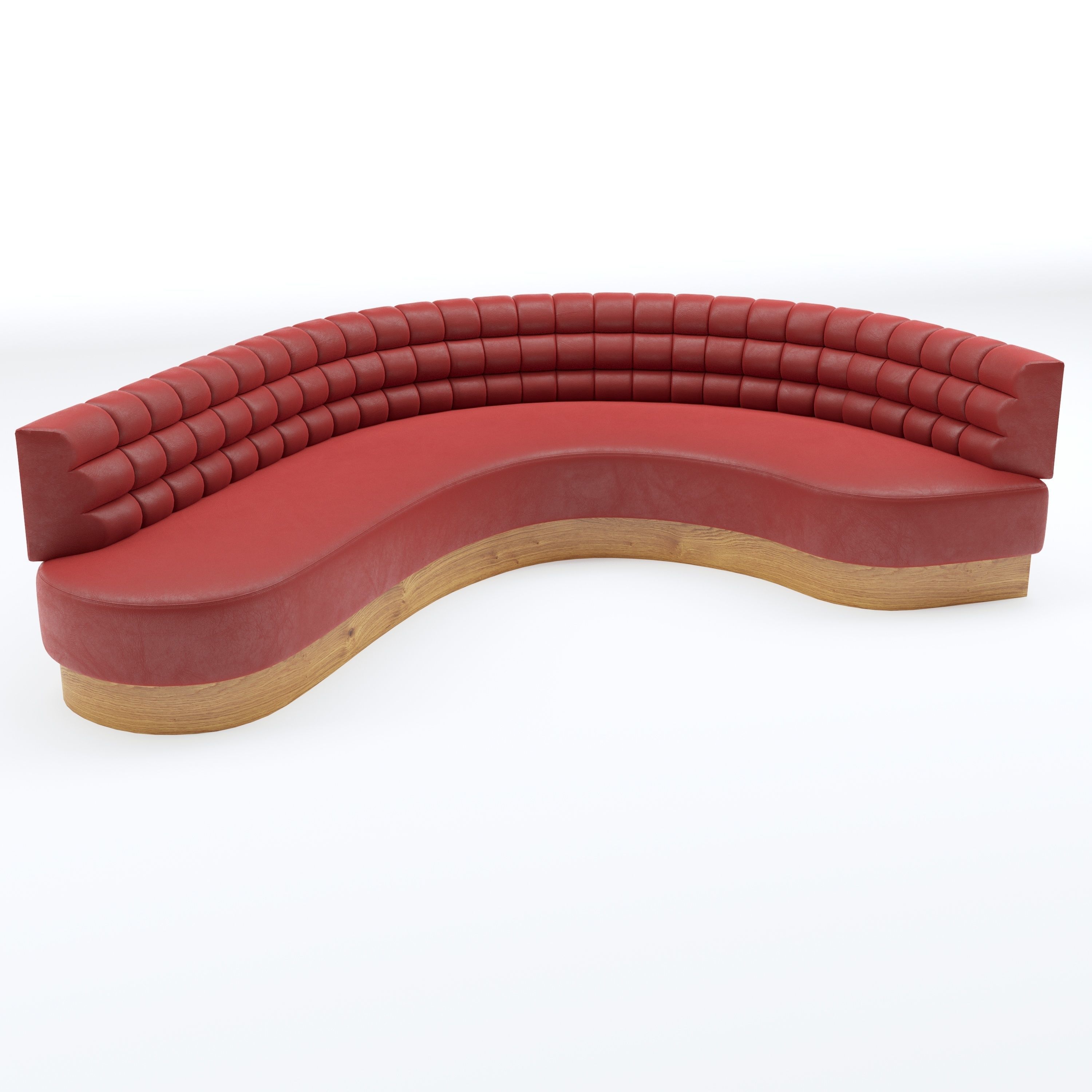 Banquette Seating with different sizes and curves 3D model_6