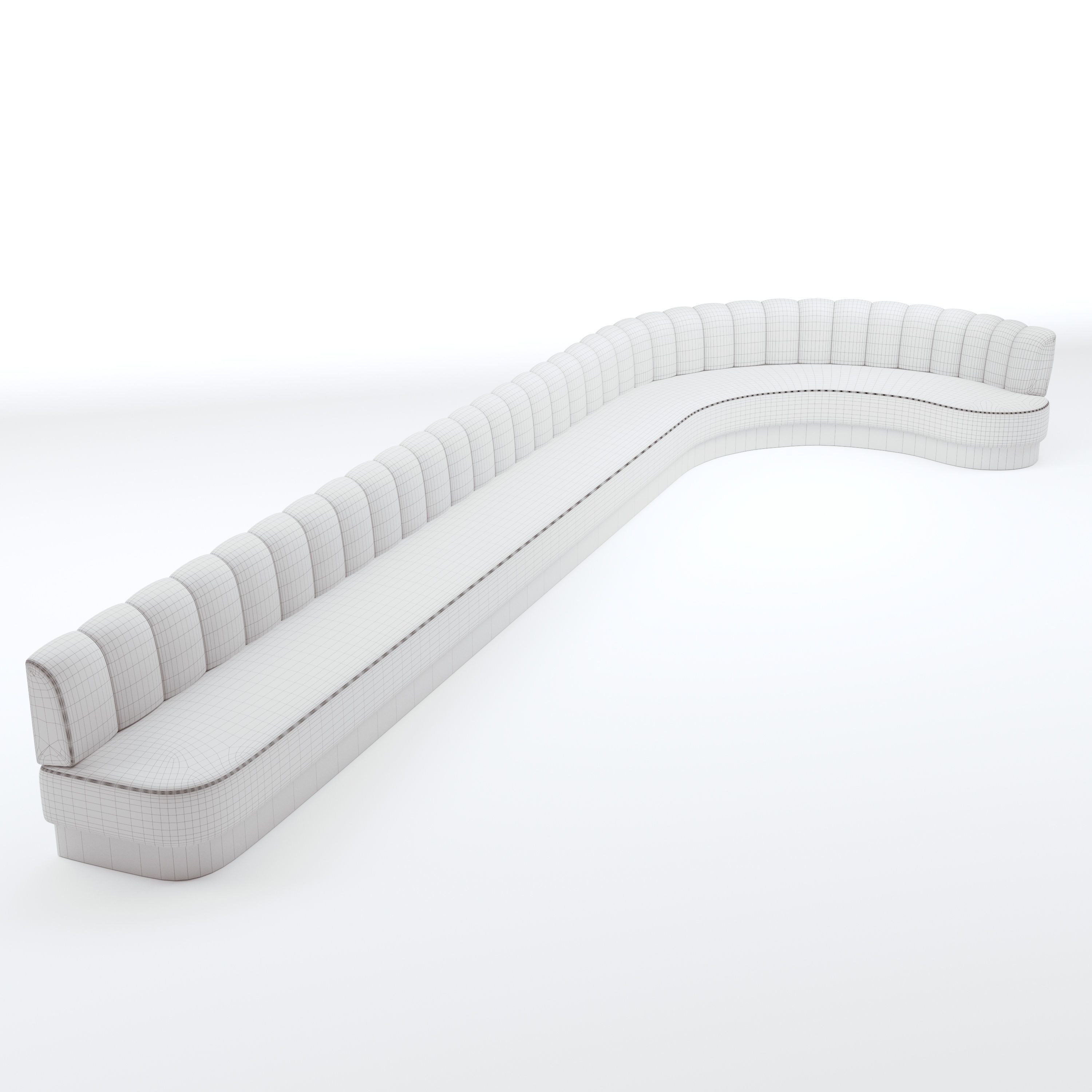 Banquette Seating with different sizes and curves 3D model_5