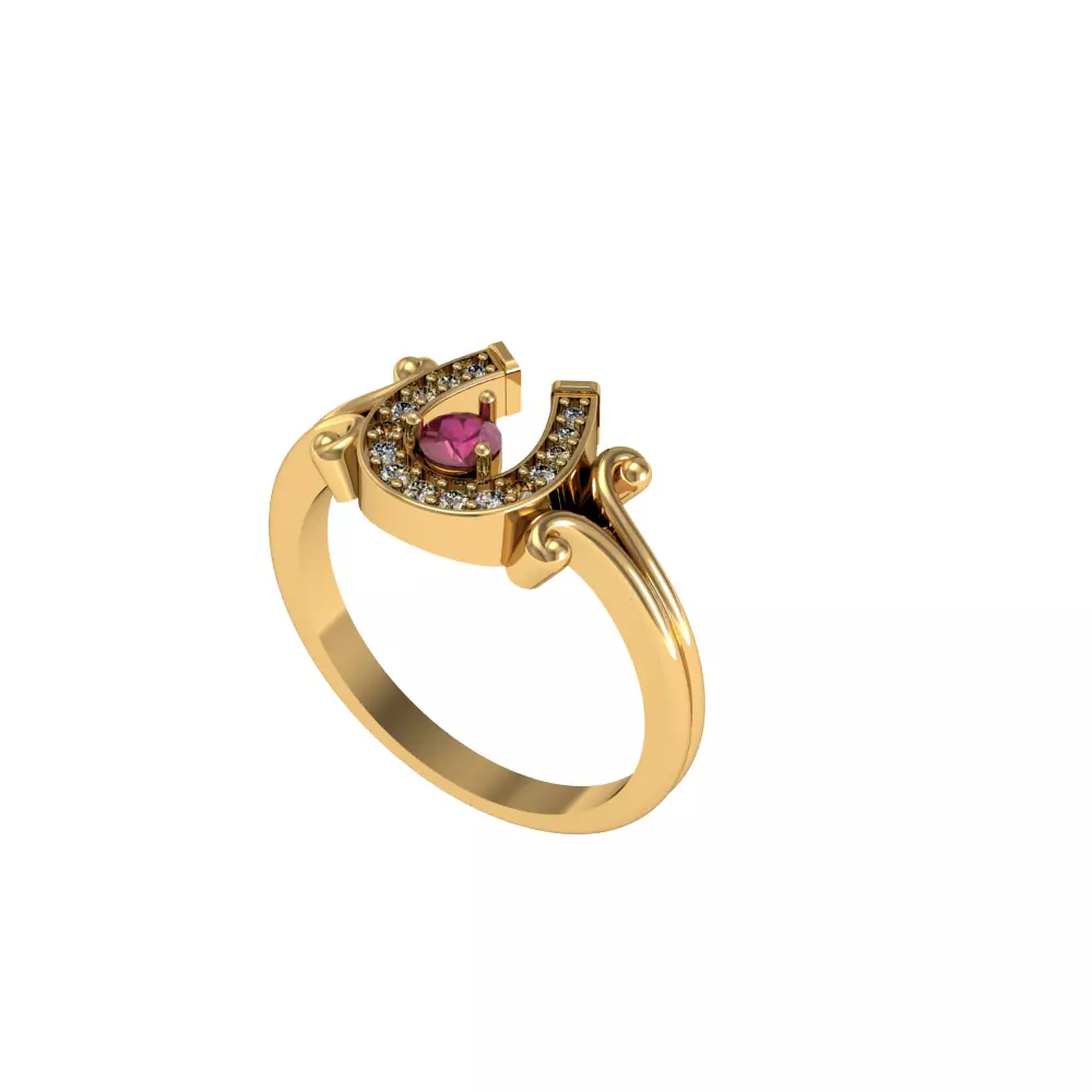 horse shoe women ring 3D print model