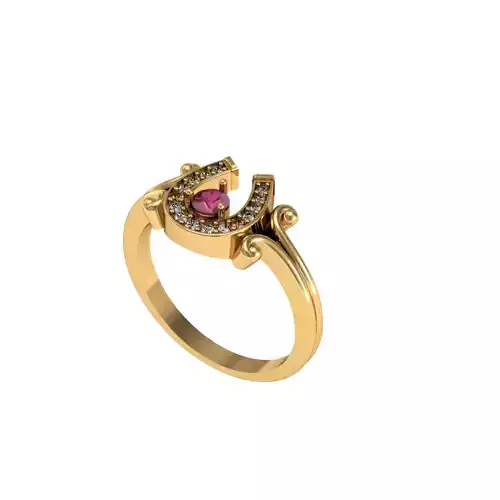 horse shoe  women ring 