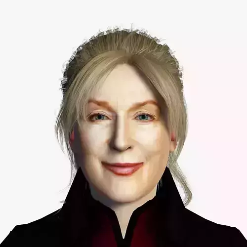 Meryl Streep 3D Rigged model ready for animation