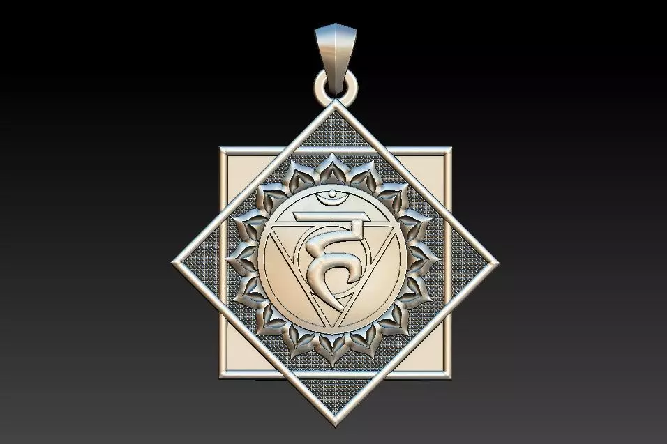 Vishuddha Chakra Pendant 3D print model_0