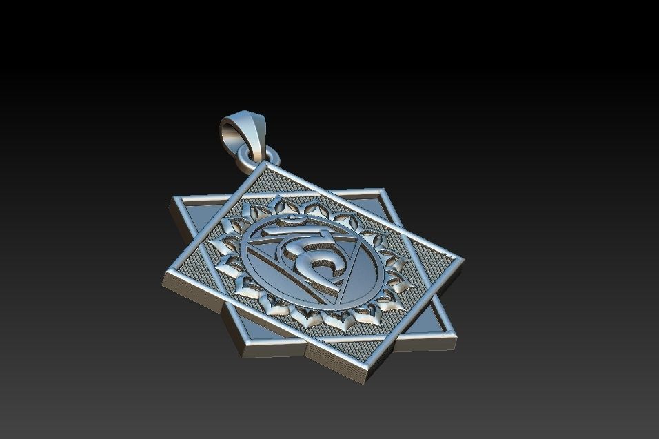 Vishuddha Chakra Pendant 3D print model_18