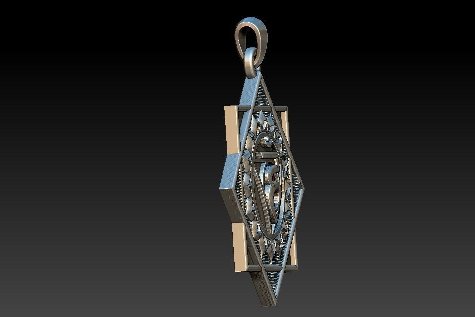 Vishuddha Chakra Pendant 3D print model_3