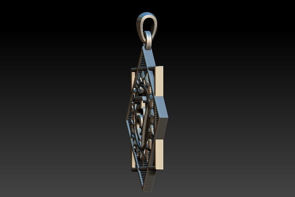 Vishuddha Chakra Pendant 3D print model_8