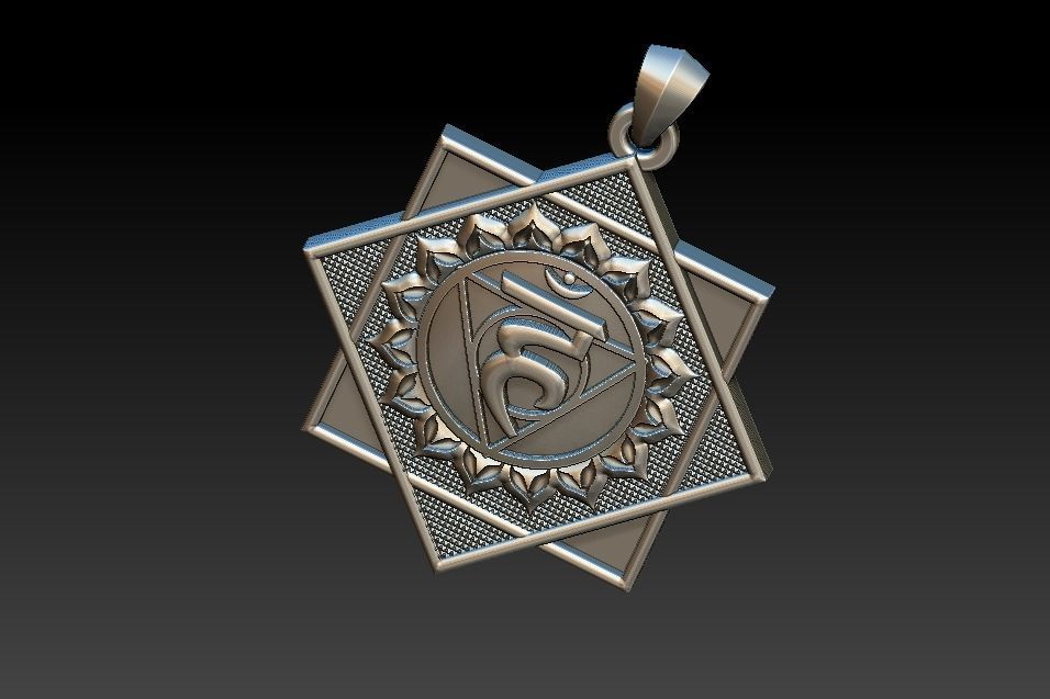 Vishuddha Chakra Pendant 3D print model_15