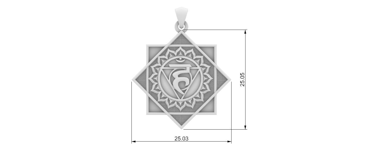 Vishuddha Chakra Pendant 3D print model_20