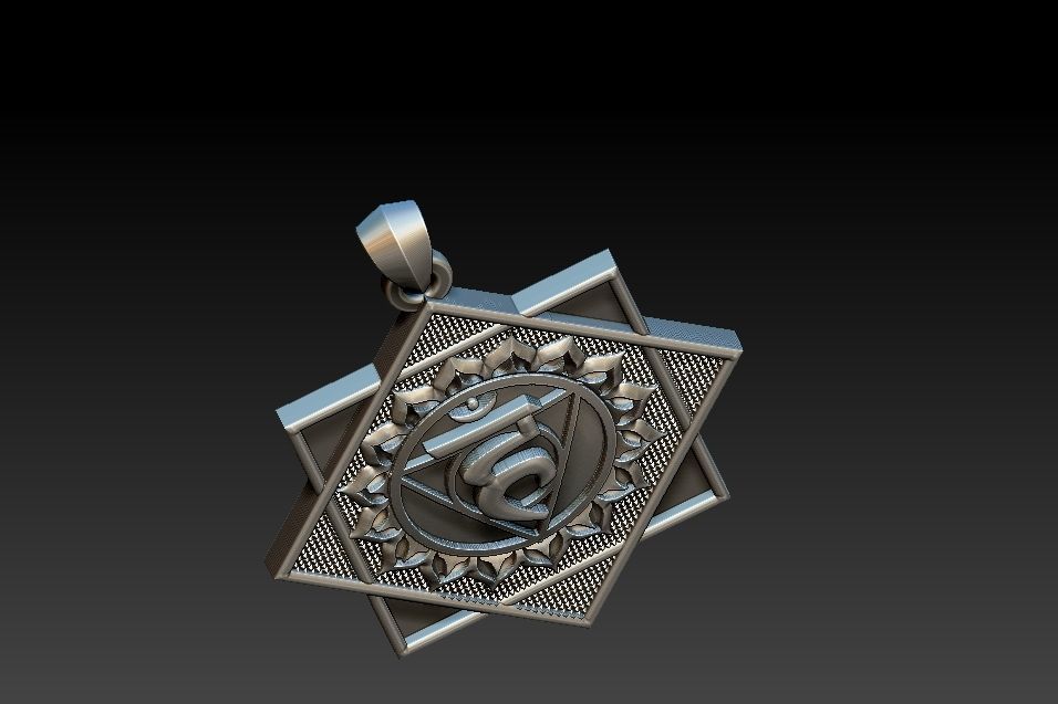 Vishuddha Chakra Pendant 3D print model_17