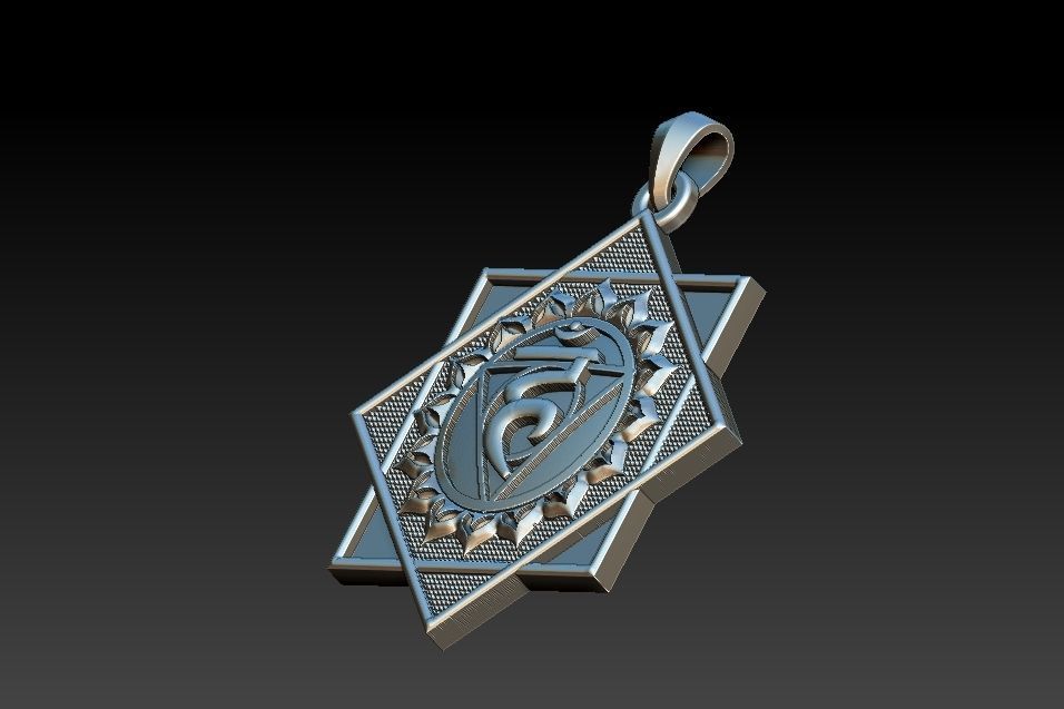 Vishuddha Chakra Pendant 3D print model_19