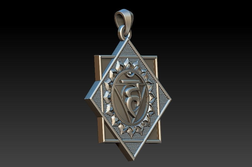 Vishuddha Chakra Pendant 3D print model_2