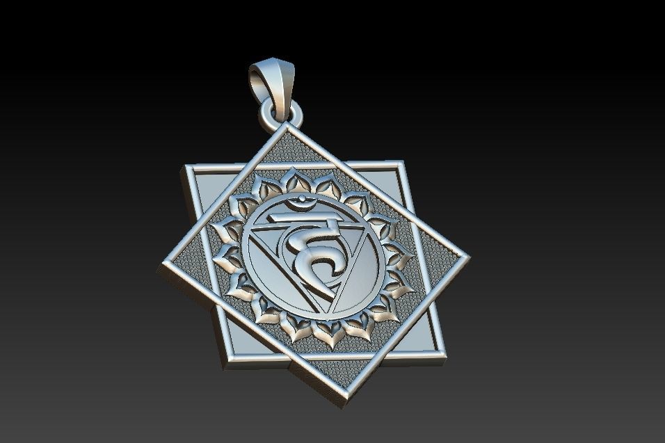 Vishuddha Chakra Pendant 3D print model_11