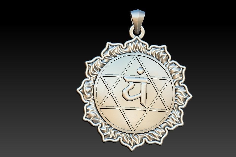 Anahata Chakra Pendant 3D print model_11