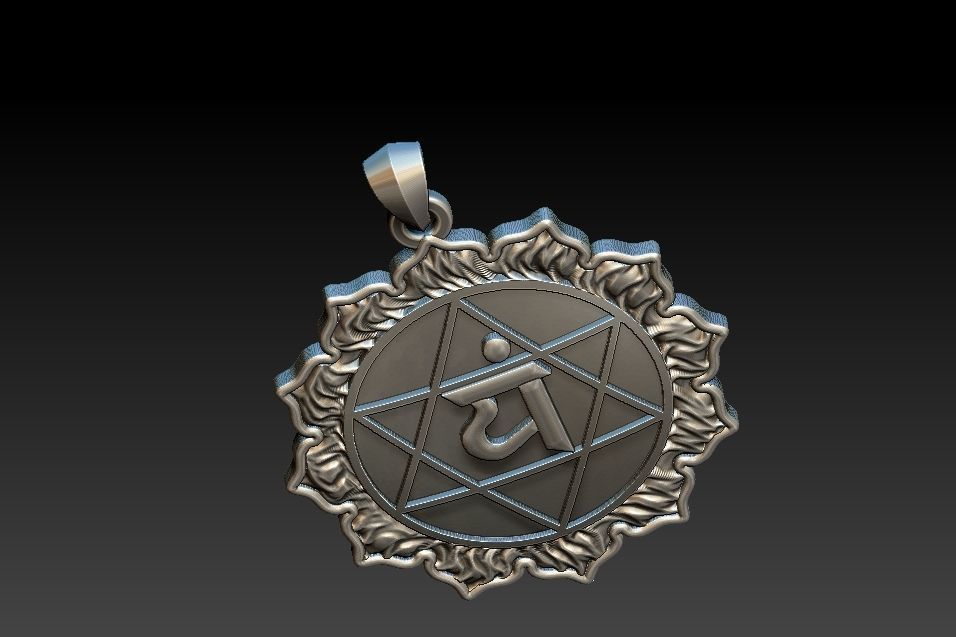 Anahata Chakra Pendant 3D print model_14