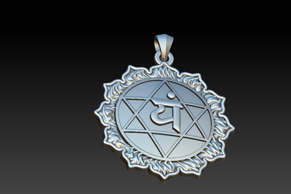 Anahata Chakra Pendant 3D print model_12