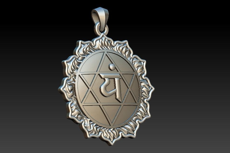 Anahata Chakra Pendant 3D print model_1
