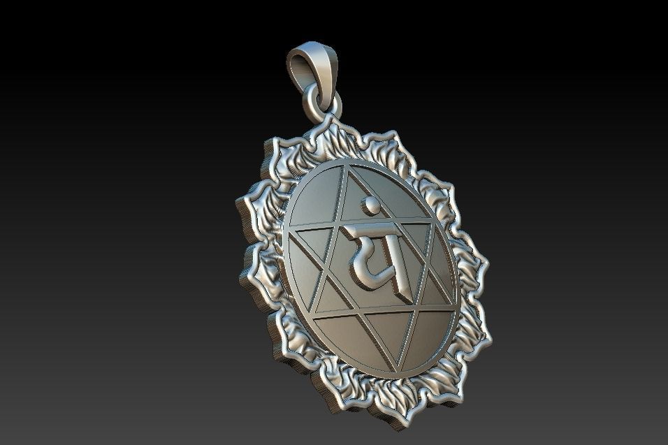 Anahata Chakra Pendant 3D print model_13