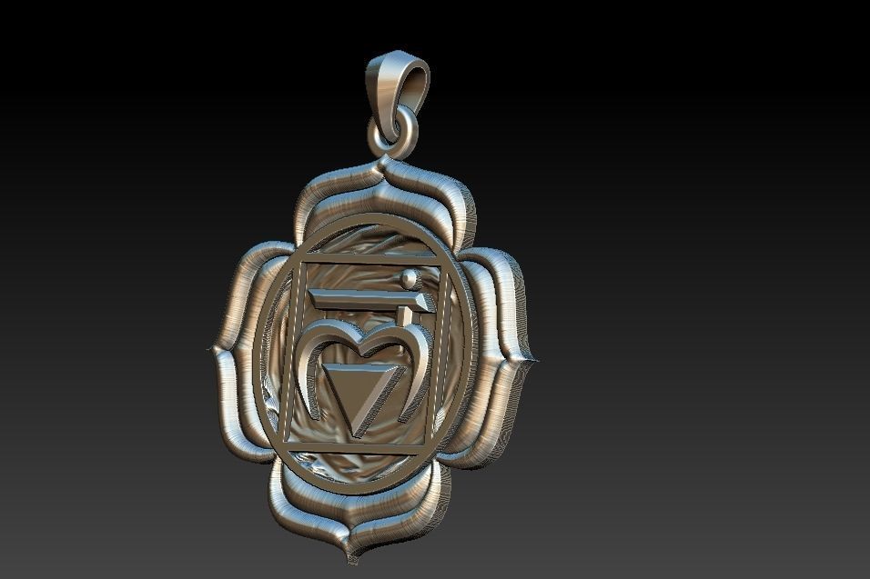 Muladhara Chakra Pendant 3D print model_12