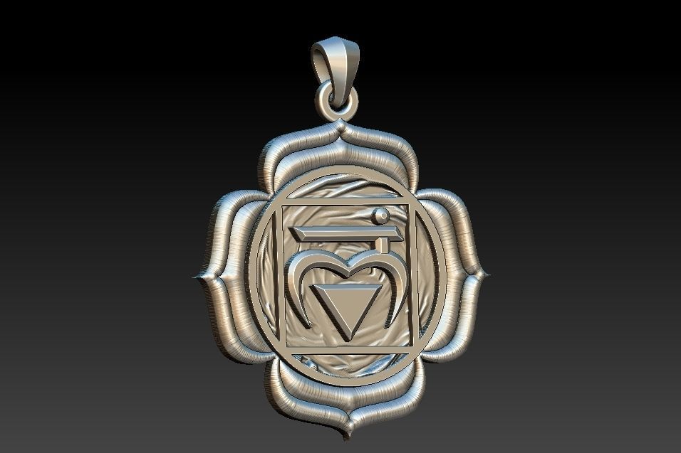 Muladhara Chakra Pendant 3D print model_1