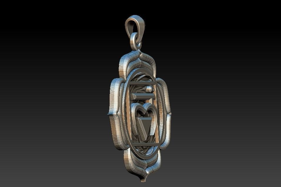 Muladhara Chakra Pendant 3D print model_3