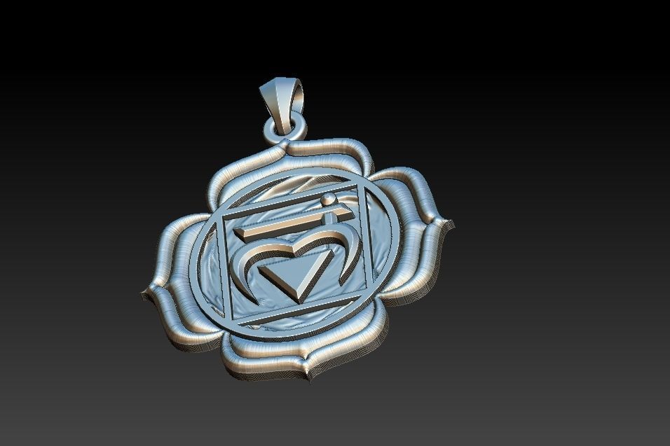 Muladhara Chakra Pendant 3D print model_13