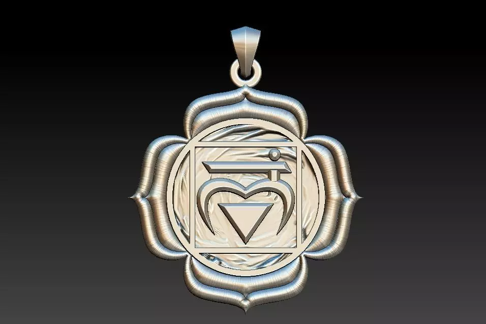 Muladhara Chakra Pendant 3D print model_0