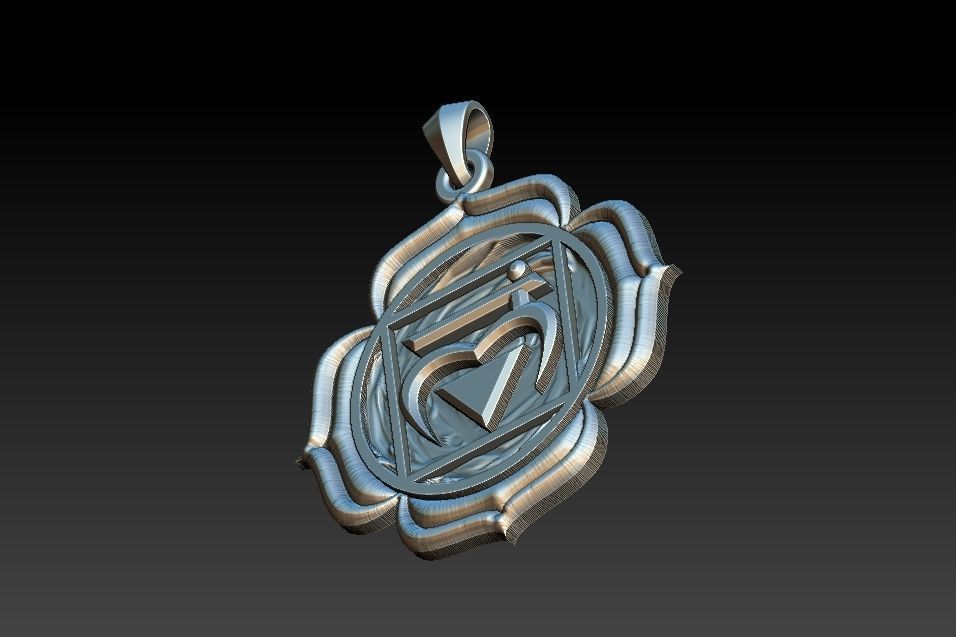 Muladhara Chakra Pendant 3D print model_18