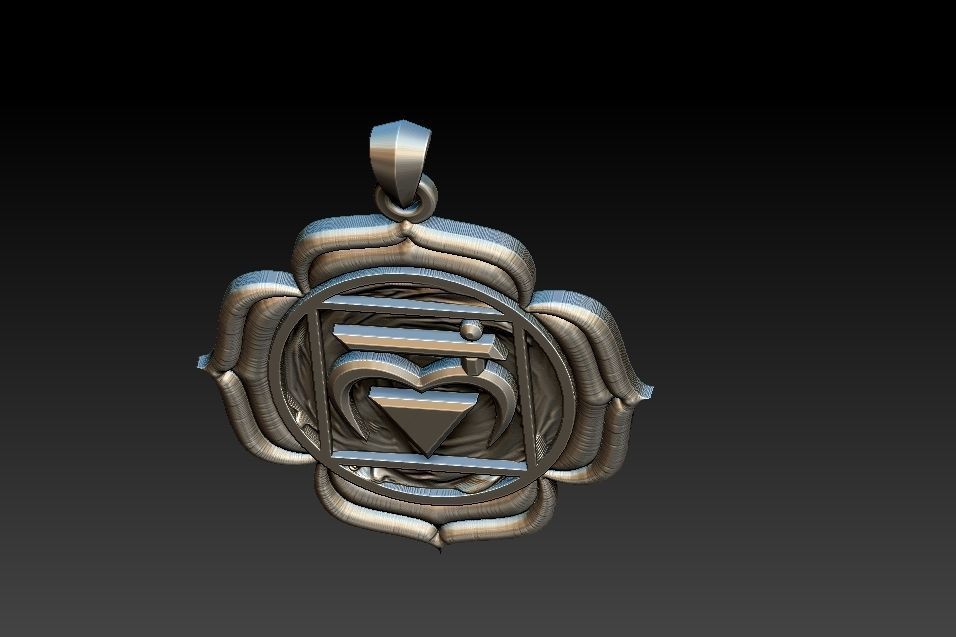 Muladhara Chakra Pendant 3D print model_14
