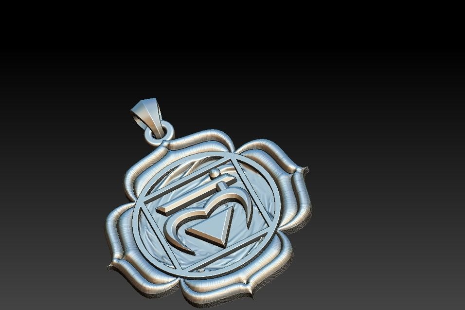 Muladhara Chakra Pendant 3D print model_17