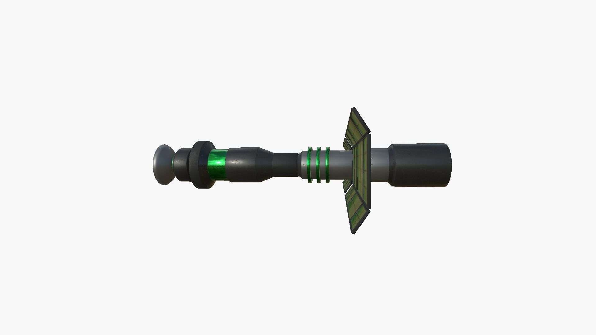 Satellite C01 Black Green - SciFi Space Design Low-poly 3D model_4