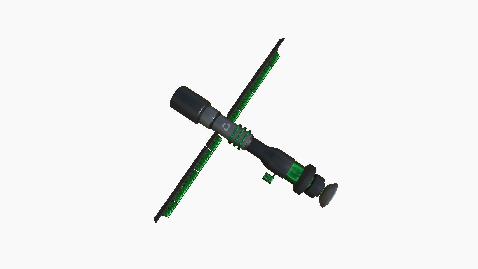 Satellite C01 Black Green - SciFi Space Design Low-poly 3D model_3