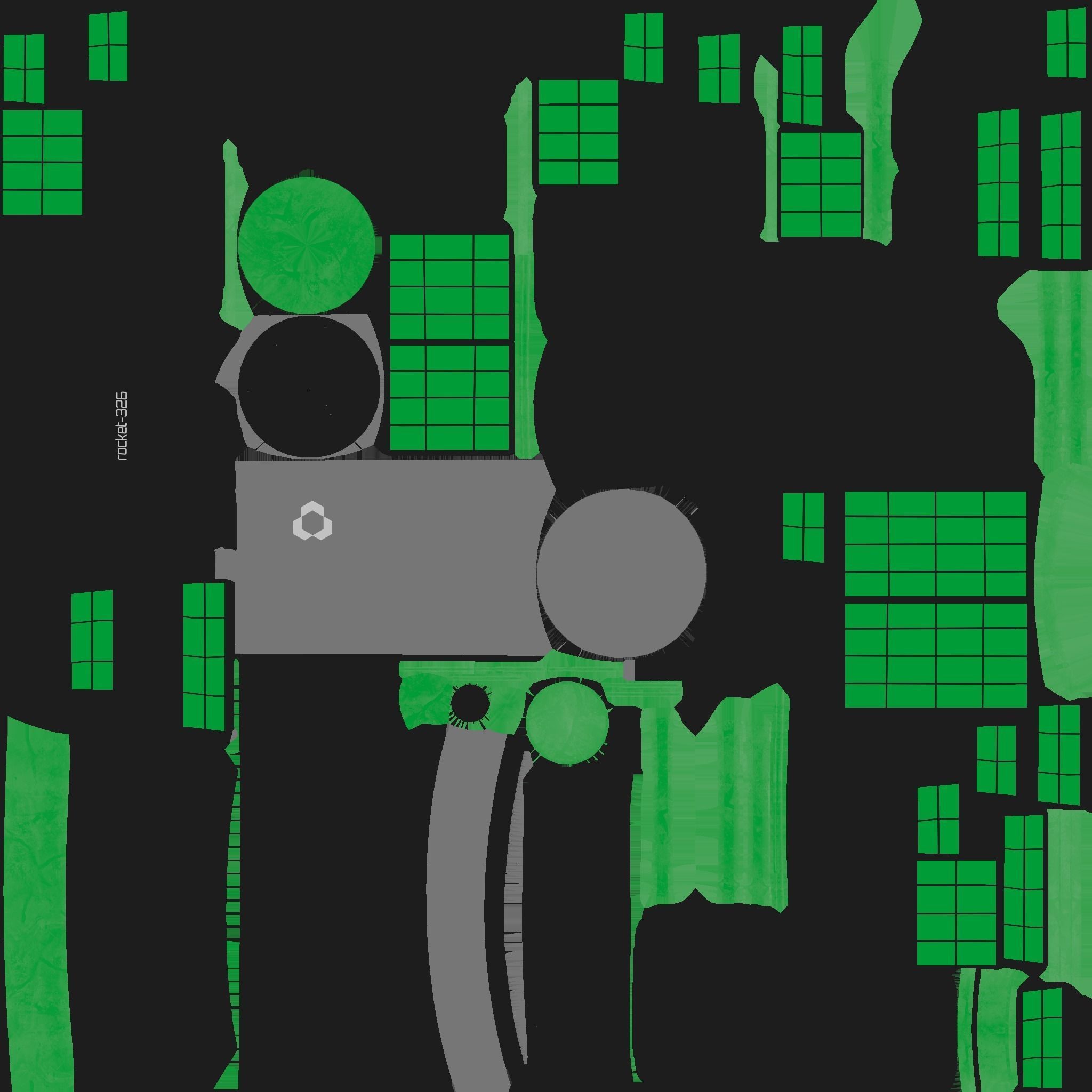 Satellite C01 Black Green - SciFi Space Design Low-poly 3D model_19