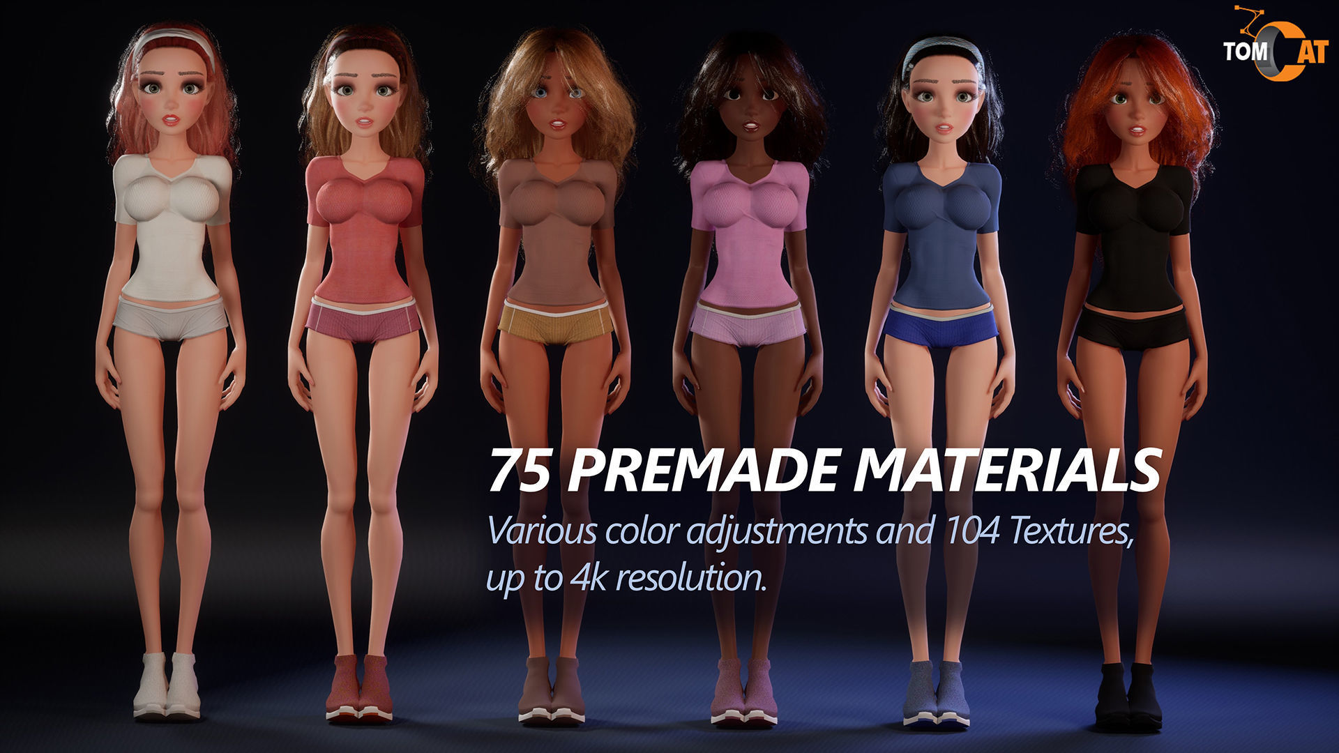 Anika Modular School Girl for Unreal Low-poly 3D model_13