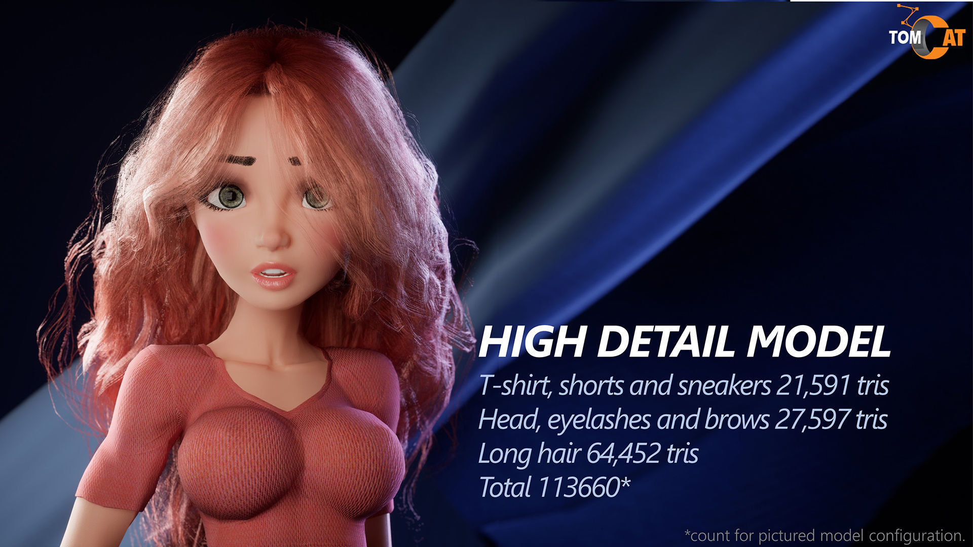 Anika Modular School Girl for Unreal Low-poly 3D model_16