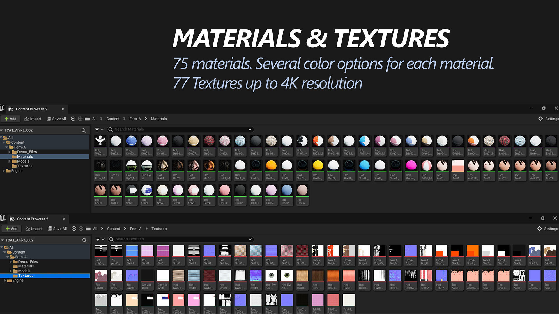 Anika Modular School Girl for Unreal Low-poly 3D model_19