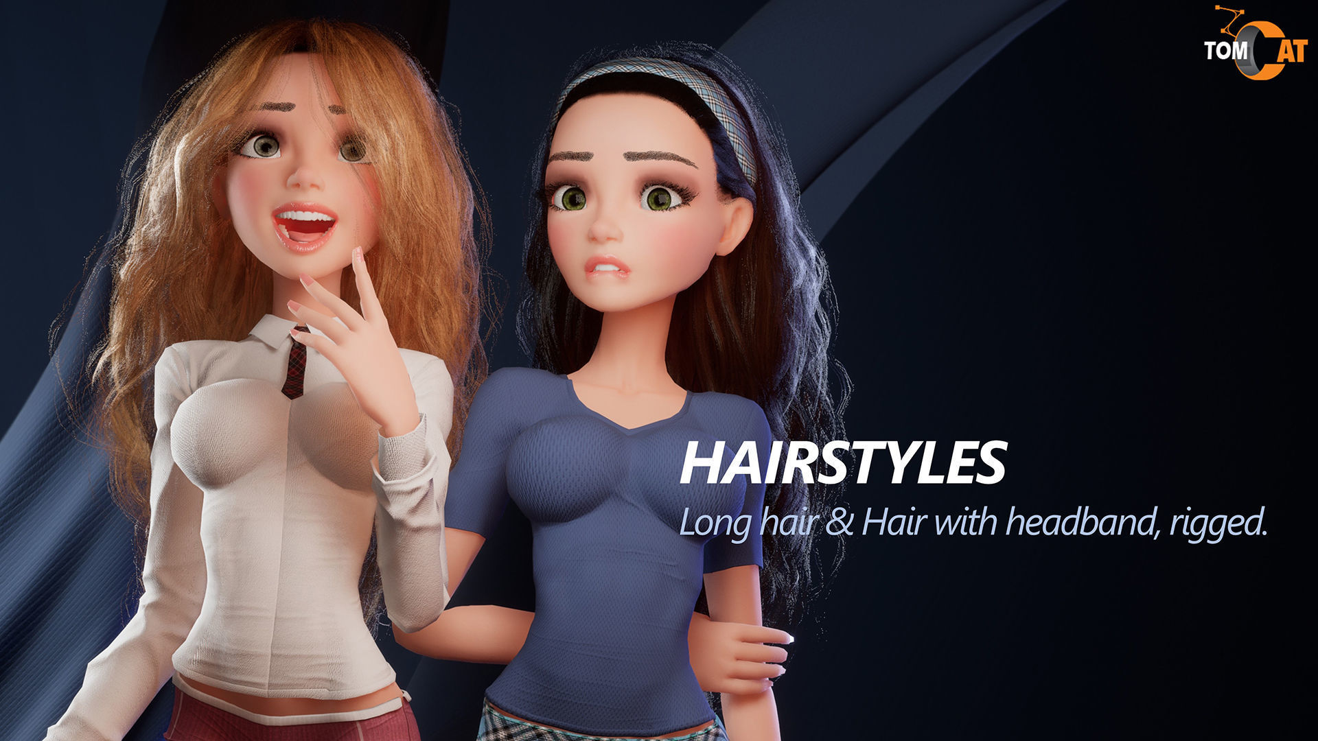 Anika Modular School Girl for Unreal Low-poly 3D model_8