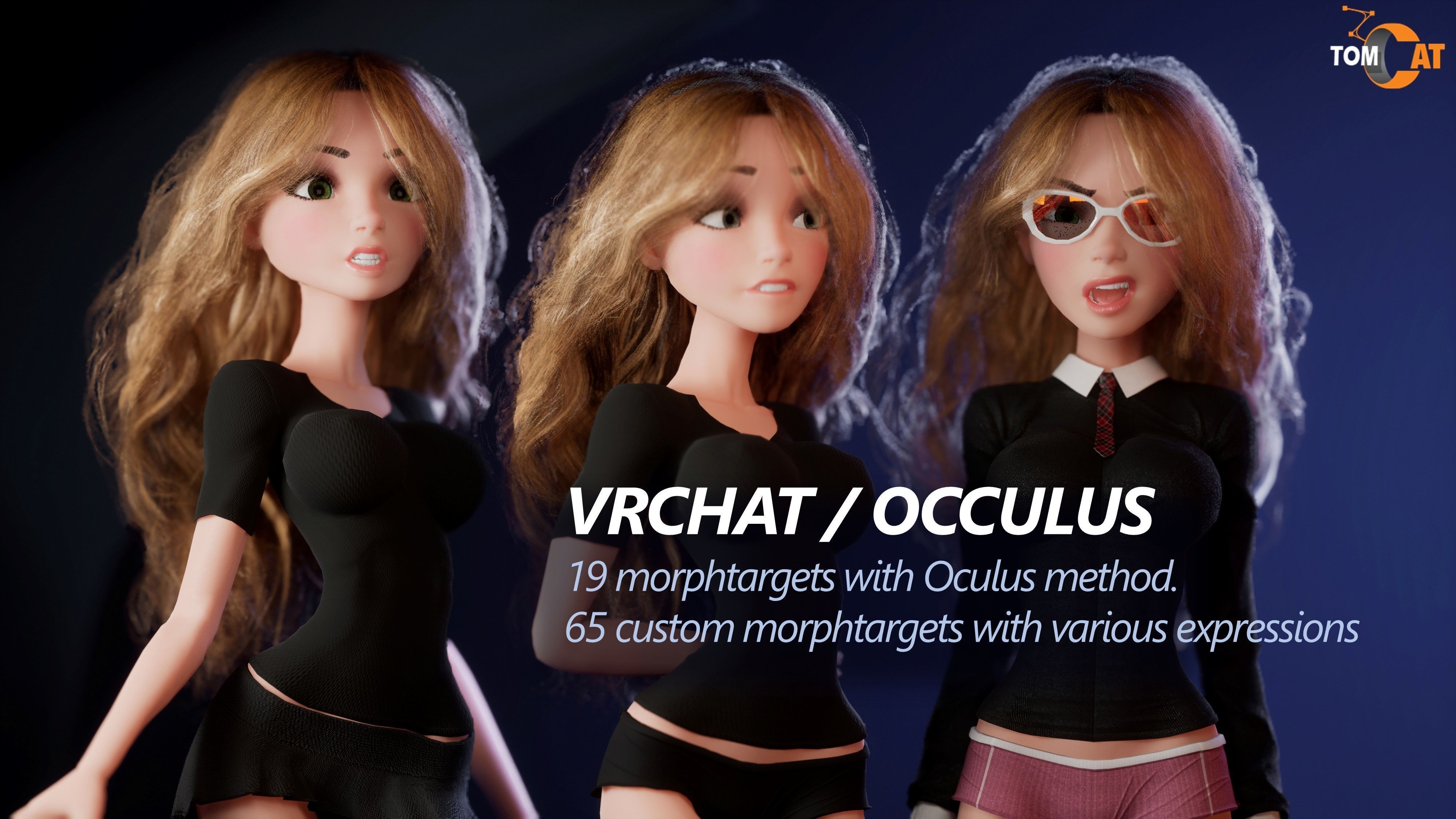 Anika Modular School Girl for Unreal Low-poly 3D model_12